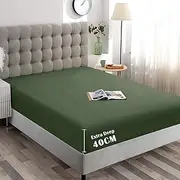 ForZzz 2000TC Fitted Sheet Queen Size -Premium Microfiber Fitted Bottom Sheet only- Ultra-Soft Wrinkle Free -Fitted Bedding Sheet Fits Mattress Deep Pocket up to 36 cm for Home&Hotel (Cypress,Queen)