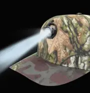 1 Watt LED Baseball Cap Light Camo Batteries inc Adjustable Angle HandsFree Work