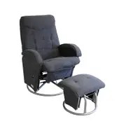 Babyhood Diva Feeding Glider Chair & Ottoman - Charcoal Fabric