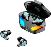 X1 True Wirel Gaming Earphones BT 5.1 Low Latency Game Music Headset with Light IPX7 Noise Cancellation Mic with Charging Box