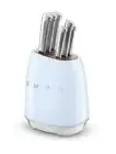 SMEG knife block set with six knives - four colours available