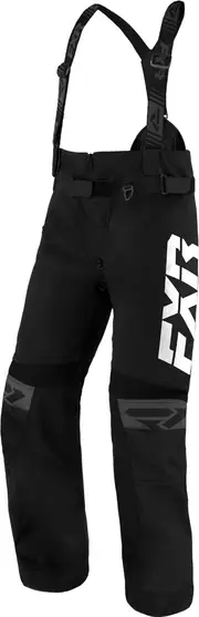 FXR RRX 2025 waterproof Snowmobile Bib Pants, black-white, Size S for Men Black White