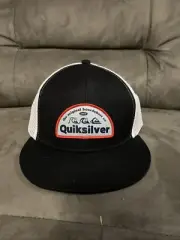 NWT Quiksilver Men's Trucker Hat Cap One Size Black White Snapback