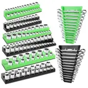 8 Pack Magnetic Socket Organizer Set 1/4", 3/8", 1/2" Socket Holder, Magnetic