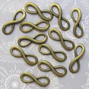 BULK 50 Infinity Charm Connectors Antique Bronze Tone Classic Style - BC112