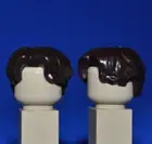 LEGO PARTS 1X DARK BROWN HAIR PCE/MINIFIGURE WIG/SHORT WAVY PARTED ON RIGHT G9