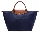 NWT LONGCHAMP Le Pliage Type M Medium Short Handle Travel Tote NAVY BLUE AUTHNTC