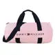 TOMMY HILFIGER-字母標誌槓條棉質兩用大旅行袋(粉紅色)