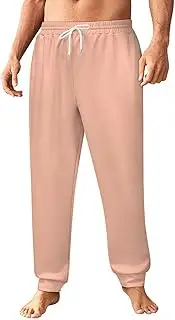 [Generic] Men's Sweatpants, Warm Apricot Pink Shade-550, Polyester Joggers, Sweatpants Jogging Pants for Workout Running