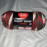 Oreo Red Heart yarn, super saver , Jumbo , Mistletoe , Christmas Colors ,