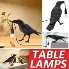 Raven Table Lamps Vintage Resin Bird Lamp Bedroom Bedside Crow Desk Wall Light