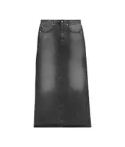 MM6 Maison Margiela Logo-Patch Rear-Tied Denim Skirt IT40,IT42 Black