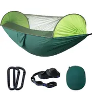 Nevenka Large Camping Pop-up Parachute Hammock with Mosquito Net-Green