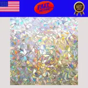 Window Privacy Film, 3D Rainbow Static Cling Frosted Glass Sticker - DIY Anti UV