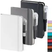 3 Pack Small Notebook Pocket Journal Leather Hardcover A6 Mini Notepad with Pen