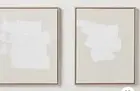 (Set of 2) 16"x20" White Patches Embellished Framed Wall Art Canvas - Threshold