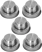 5 Pcs Shaker Lid Shaker Bottle Handle Salt Jar with Lid and Spoon Mini Jars Holder Jar Lids Jar Divider Cup Sealer Large Jars with Lids Stainless Steel 304 Silver