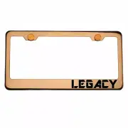 Rose Gold License Plate Frame LEGACY Laser Engraved Aluminum Screw Cap (for: Subaru)