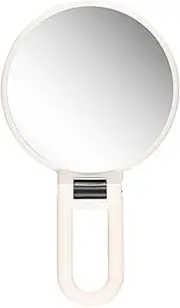 Handheld Mirror,Travel Magnifying Mirror,Travel Makeup Mirror,Vanity Mirror,Cosmetic Mirror,Travel Mirror,Double Sided Hand Mirror,Portable Hand Mirror for Women (White)