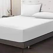 Moonlight Bedding Fitted Sheet 40 Cm Extra Deep Pocket Bed Sheets 16 inch Ultra Soft Bottom Sheet Brushed Microfiber Breathable Shrinkage and Fade Resistant (White, Super King)