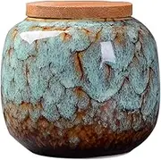 Ceramic Storage Jars, Exquisite Glaze Food Canisters for Kitchen Spice Storage,Tea Caddy Storage,Coffee Jar,Condiment Jar with Seald Lid (Light blue)