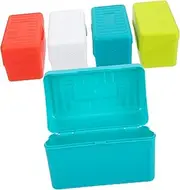 KALLORY 4Pcs Index Card Organizer Box Plastic Flash Card Holder for Notes Recipes and Photos Compact Storage for Office School