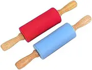 Small Rolling Pin for Kids Child, Wooden Handle Rolling Pin Non-Stick Silicone Rolling Pin, Rodillo de Cocina Rodillos para Reposteria Fondant, Rodillos para Masa.