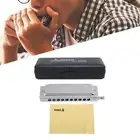 Chromatic Harmonica 10 Hole with Case and Cleaning Cloth 40 Tone Key of C Mouth