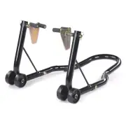 Motorcycle Front Paddock Stand Black With Under Fork Adaptors Heavy Duty Stand