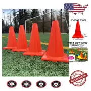 Multipurpose 12" Agility Cones - Thick, Strong, and Sturdy for Training Success
