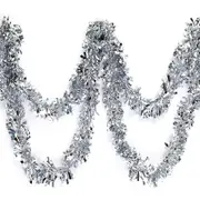 Catzon Tinsel Garland 10m Party Supplies for Christmas Halloween Decor-Silver