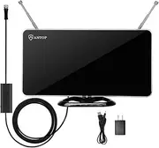 ANTOP 50 Miles Amplified Indoor HDTV Antenna with Inline Amplifier Multi-Directional Reception Curved-Panel and Built-in 4G LTE Filter, 10ft Cable AT-211B