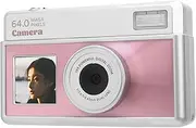 4K Digital Camera for Photography, 18X Zoom Retro Video Camcorder with 2.8 Inch Screen, 68MP Autofocus Travel Camera with Multiple Filters and LED Fill Light (Roseate and White)