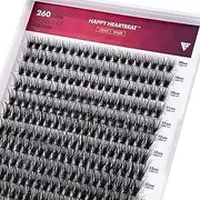 Lashes Clusters 40D 9-16mm C Curl Faux Mink Lash Soft Eyelash Extension C/D Curl Individual Lashes Extensions DIY Clusters Lashes -Happy Heartbeat(40D-0.07, C-9-16-MIX)