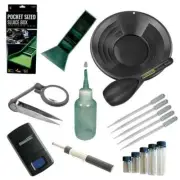 12" Black Gold Pan Panning Kit, Pocket Sluice Box & Digiweigh Pocket Scale
