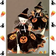 13" Halloween Witch Crochet Pattern For Bed Doll, Music Box Doll or Pillow Doll