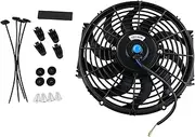 Radiator Reservoir Tank 12V 80W 12''/10"/9"/7" Push/Pull Electric Radiator Intercooler Slim Fan Engine Cooling Kit Car Radiators Accessoriesa Radiator Fin Comb Kit(12 inch)