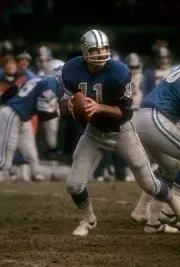 Quarterback Greg Landry Detroit Lions drops back to pass v the De- 1974 Photo