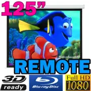 125" Inch Electric Motorised Home Theatre HD Projector Screen TV Projection 3D
