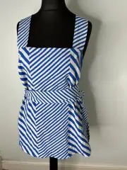 Autograph Ladies Blue White Strip Top Size 14