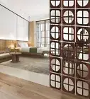 Privacy Screen, Room Divider Panel | Modern Hanging Screen wooden partition