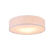 Apollo 3LT Round Ceiling Light Fabric Shade - White