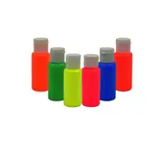 6 x 60ml Uv Glow Neon Face & Body Airbrush Paints With 2 Free Blacklight