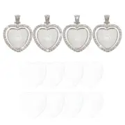 Rhinestone Pendant Tray, 4 Set Double Sided Tray 4pcs Glass Dome 8pcs