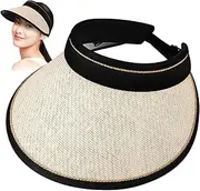[LIFKOME] Foldable Women Sun Hat with Wide Brim Lightweight Beach Visor for Sun Protection Breathable Design for Hot Summer Days Travel Friendly with Open Top