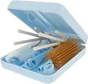 RdjEokf Travel Bottle Cleaner Kit, Baby Bottle Brush Set, Baby Bottle Brush, Pacifier Brush, Straw Brush, Housing, Dispenser Bottle, Drain Column, Baby Bottle Scrubber Brush for New Mom (Blue)