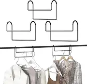 NOAEOU 3 Pack Space Saving Hangers Magic Hanger for Sorting Clothes Storage Metal Sturdy Smart Hangers for Heavy Duty Closet Organizers (Black, 8 in)