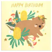 Australian Spirit Bush Buddies Birthday Card - Wombat