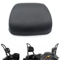 在飛比找蝦皮商城精選優惠-通用摩托車乘客座椅 PU 皮革靠背墊黑色適用於哈雷 883 