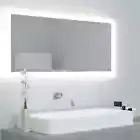 NNEVL LED Bathroom Mirror Concrete Grey 100x8.5x37 cm Chipboard